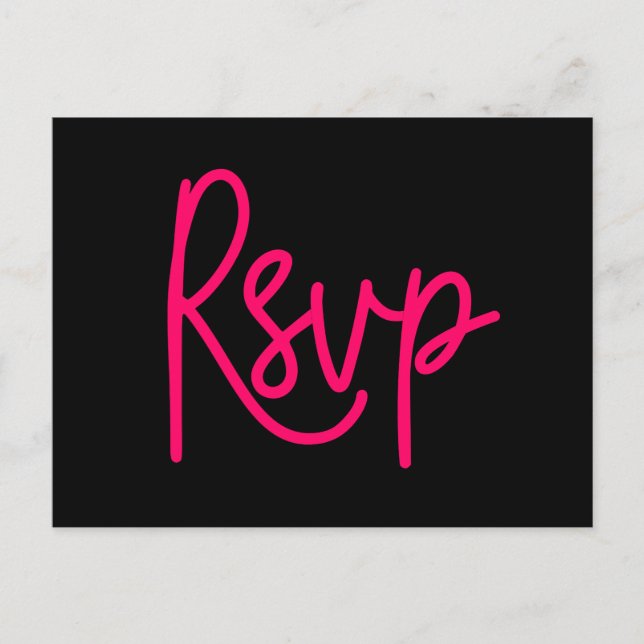 Modern calligraphy wedding RSVP Postcard (Front)