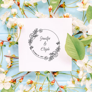 Modern Calligraphy Wedding Rubber Stamp