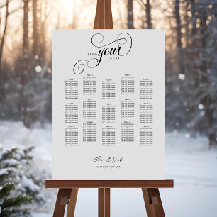 Modern Calligraphy Wedding Seating Chart Foam Board