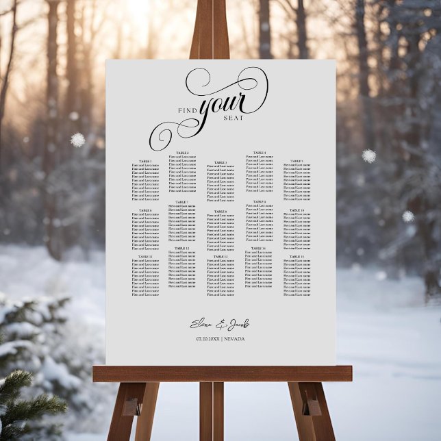 Modern Calligraphy Wedding Seating Chart  Foam Board (Creator Uploaded)