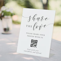Modern Calligraphy Wedding Share the Love QR code