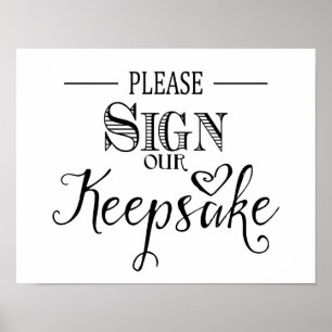 Modern Calligraphy Wedding sign keepsake print