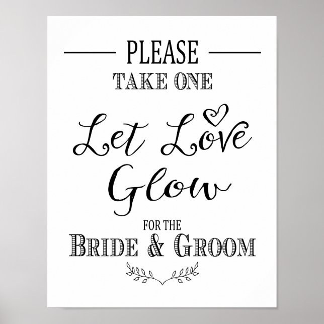 Modern Calligraphy Wedding sign Sparkler print (Front)