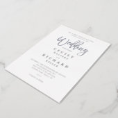 Modern Calligraphy Wedding Silver  Foil Invitation (Rotated)
