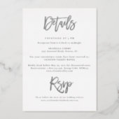 Modern Calligraphy Wedding Silver  Foil Invitation (Back)