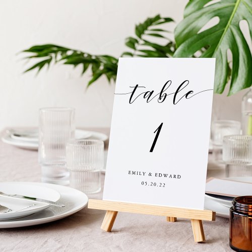 Modern Calligraphy Wedding Table Number