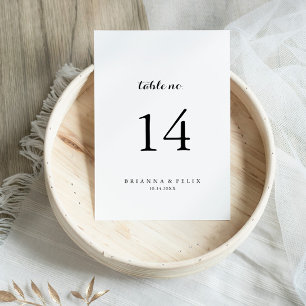 Modern Calligraphy Wedding Table Number