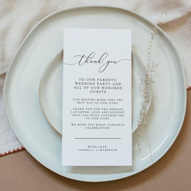 Modern Calligraphy Wedding Table Thank You (Creator Uploaded)