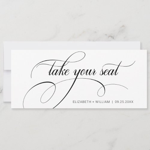 Modern Calligraphy Wedding Take a Seat Header Card