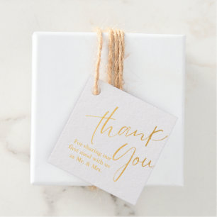Modern calligraphy Wedding Thank you Bridal Shower Foil Favor Tags