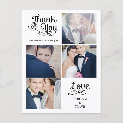 Modern Calligraphy Wedding Thank You Card