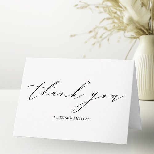 Modern Calligraphy Wedding Thank You Card