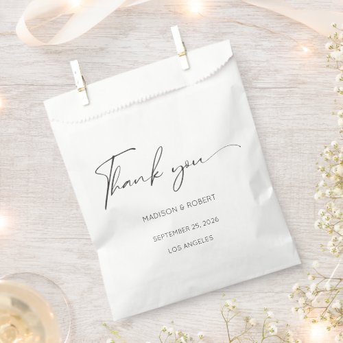 Modern Calligraphy Wedding Thank You Favor  Favor Bag