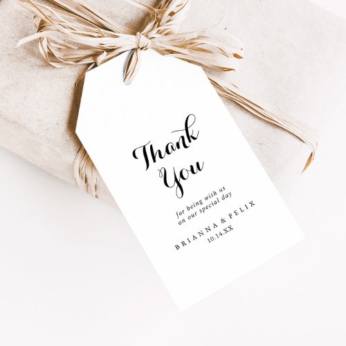 Modern Calligraphy Wedding Thank You Gift Tags