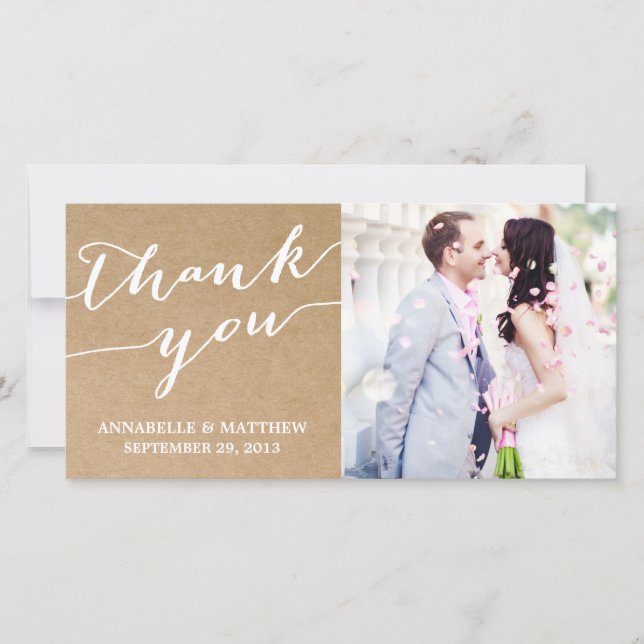 MODERN CALLIGRAPHY | WEDDING THANK YOU PHOTO CARD (Front)