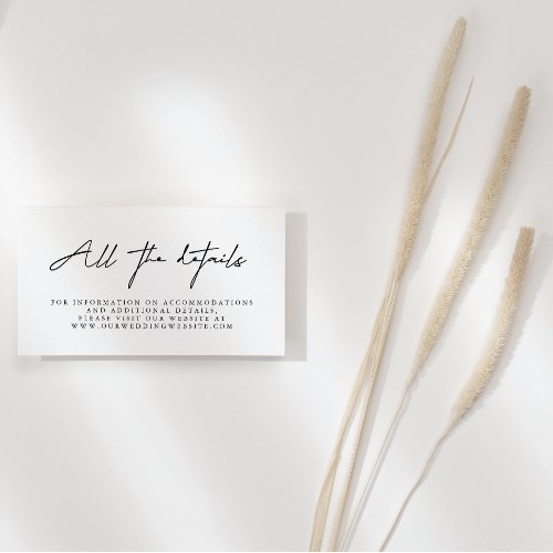 Modern Calligraphy Wedding Website Enclosure Card