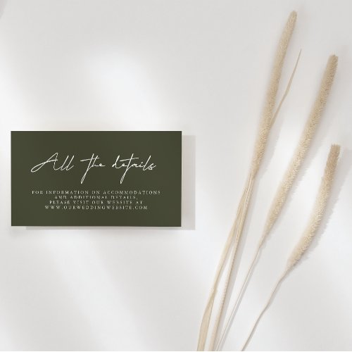 Modern Calligraphy Wedding Website Enclosure Card