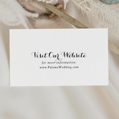 Modern Calligraphy Wedding Website Enclosure Card