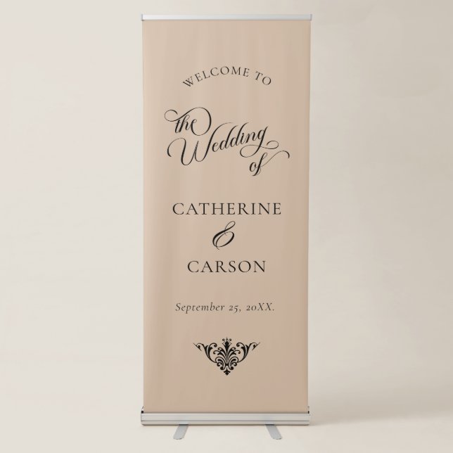 Modern Calligraphy Wedding Welcome Banner (Front)