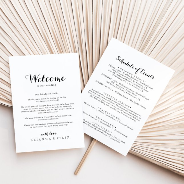 Modern Calligraphy Wedding Welcome Letter (Creator Uploaded)