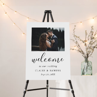 Modern Calligraphy Wedding Welcome Photo Foam Boar Board