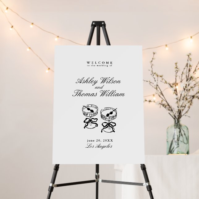 Modern Calligraphy Wedding Welcome Sign (In Situ (Stand))
