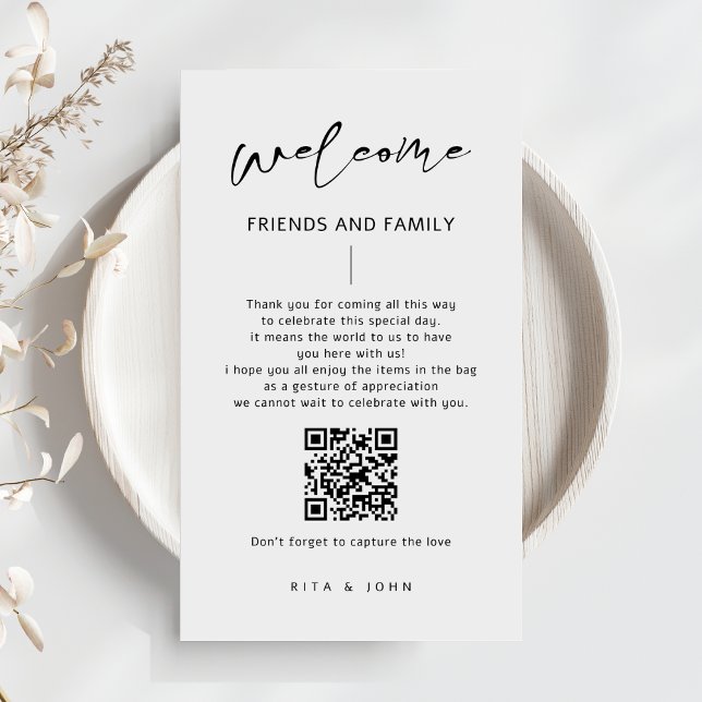 Modern Calligraphy Welcome Gift Bag Place Cards (Creator Uploaded)