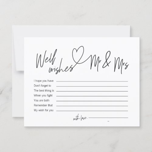 Modern calligraphy well wishes for Mr and Mrs Invitation