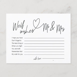 Modern calligraphy well wishes for Mr and Mrs Invitation