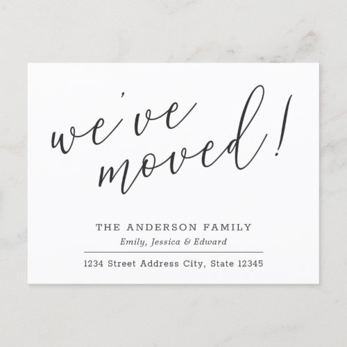 Modern Calligraphy Weve Moved Moving Announcement