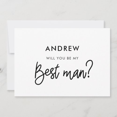 Modern calligraphy Will you be my best man card