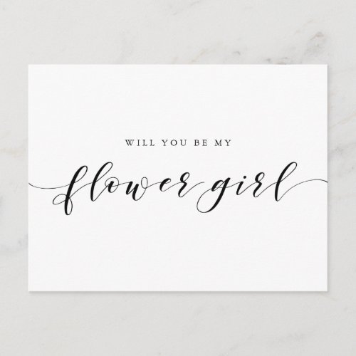 Modern Calligraphy Will You Be My Flower Girl Invitation Postcard