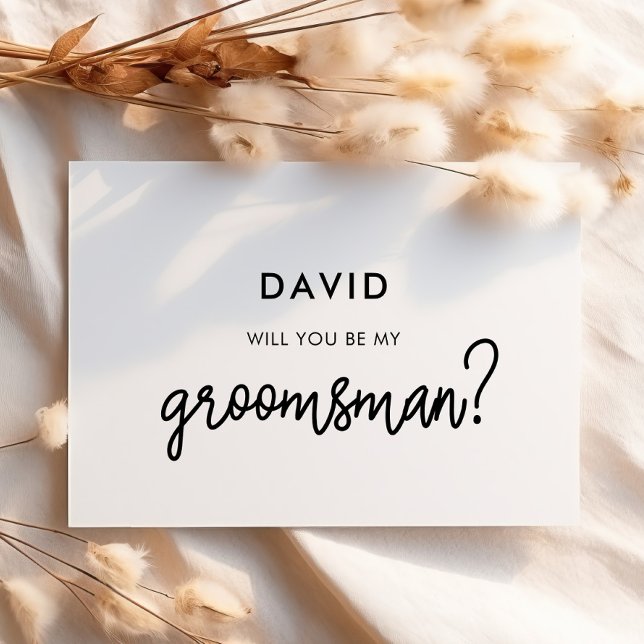 Modern calligraphy Will you be my groomsman card (Creator Uploaded)