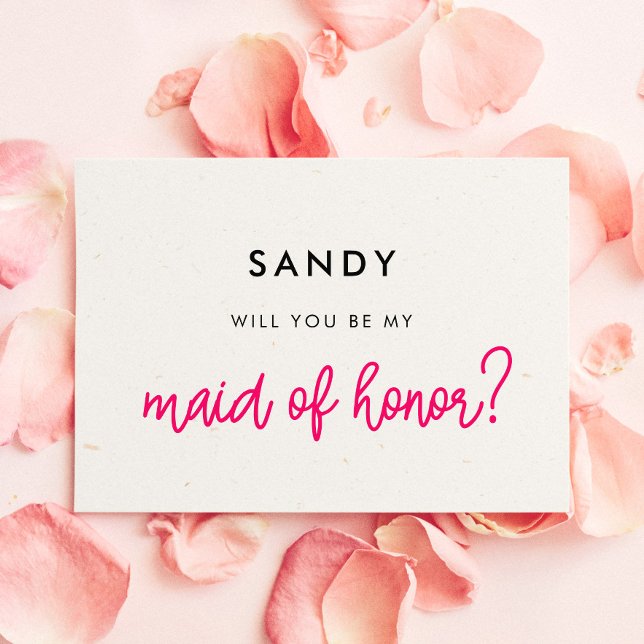 Modern calligraphy Will you be my maid of honor Invitation (Creator Uploaded)