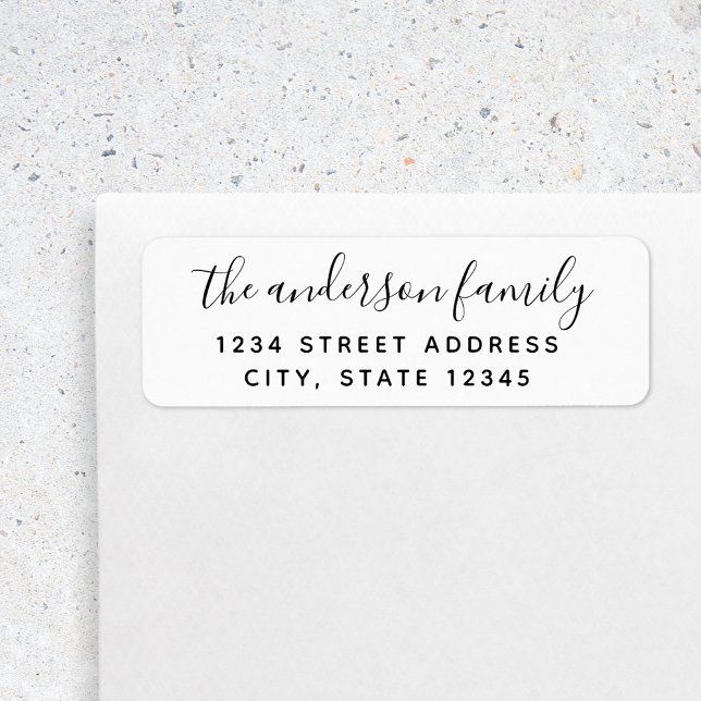 Modern Calligrapy Family Name Return Address Label (Creator Uploaded)