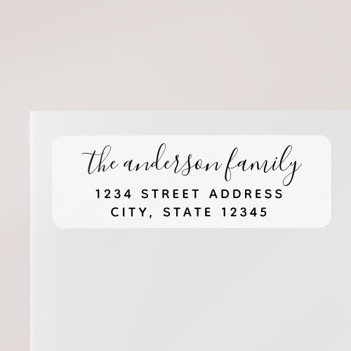 Modern Calligrapy Family Name Return Address Label