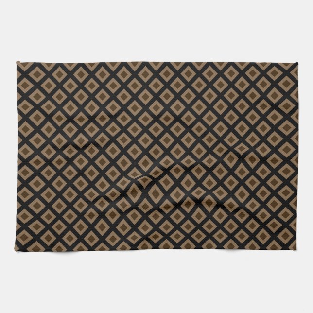 Modern Camel Diamond Pattern  Kitchen Towel (Horizontal)