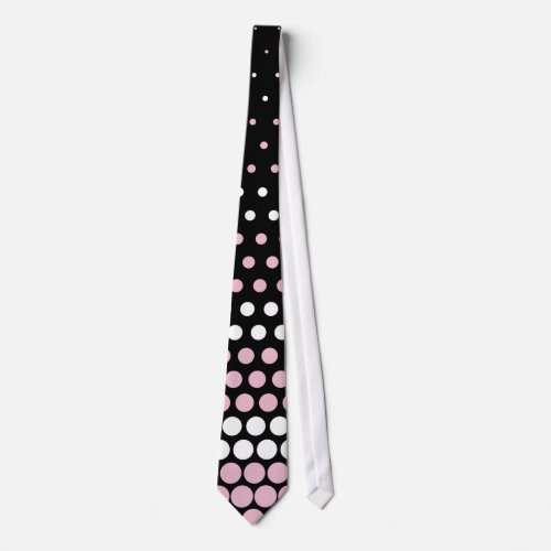 Modern Cameo Pink and White Polka Dot Neck Tie