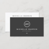 Modern Camera Lens Initials Logo for Photographer Business Card (Front/Back)