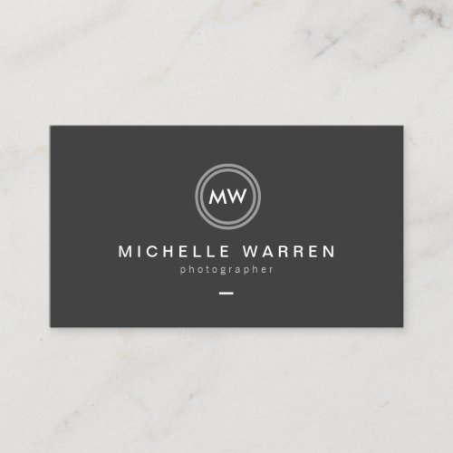 Modern Camera Lens Initials Logo for Photographer Business Card