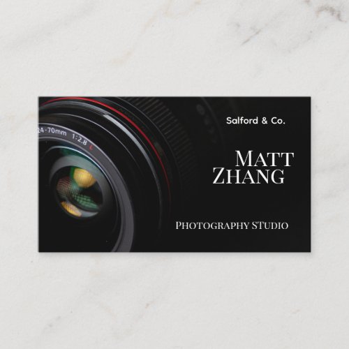 Modern Camera Lens Photographer & Studio Business Card