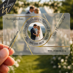 Modern Camera Shutter Speed Photographer Clear Business Cards