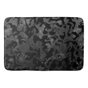 Modern Camo -Black and Dark Grey- camouflage Bathroom Mat