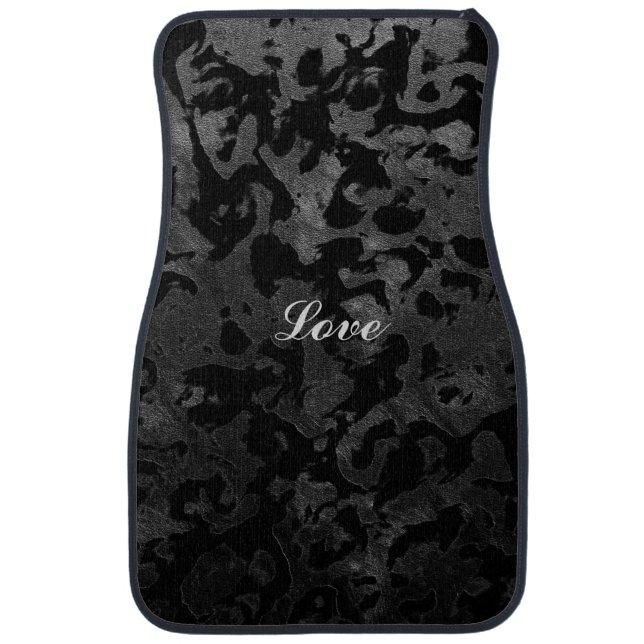 Modern Camo -Black and Dark Grey- camouflage Car Mat (Front)