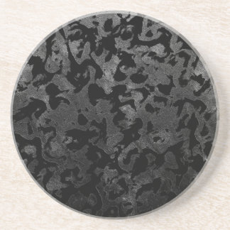 Modern Camo -Black and Dark Grey- camouflage Coaster