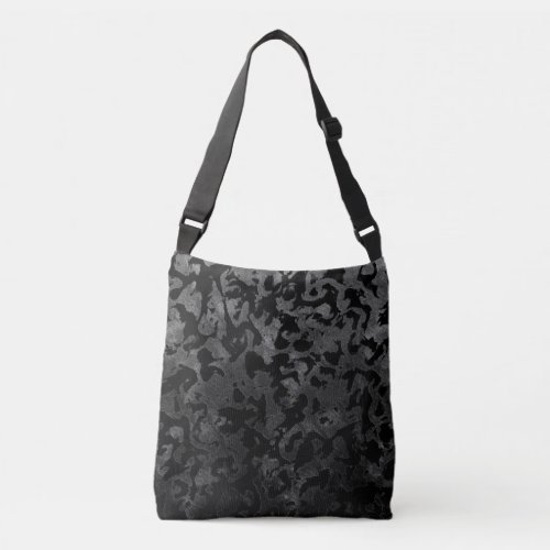 Modern Camo _Black and Dark Grey_ camouflage Crossbody Bag