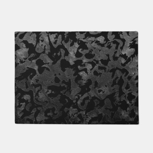 Modern Camo _Black and Dark Grey_ camouflage Doormat