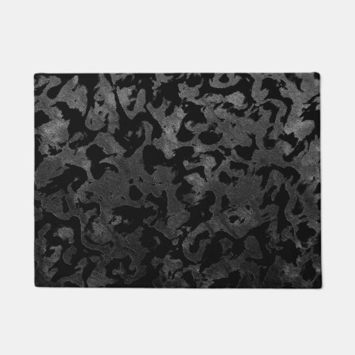 Modern Camo _Black and Dark Grey_ camouflage Doormat