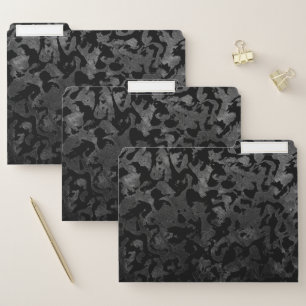 Modern Camo -Black and Dark Grey- camouflage File Folder
