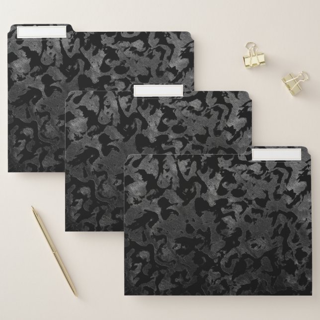 Modern Camo -Black and Dark Grey- camouflage File Folder (Set)